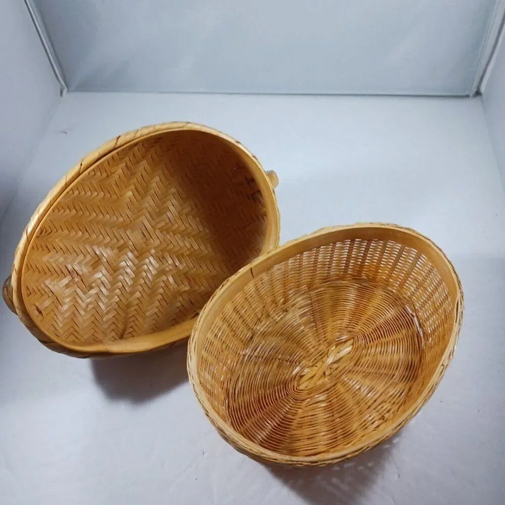 Vintage Wicker Basket-Rabbit Missing Eyes